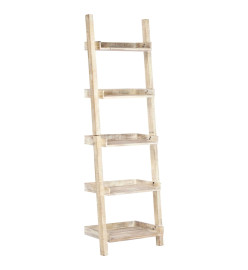 Étagère à échelle Blanc 75x37x205 cm Bois de manguier solide