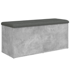 Banc de rangement gris béton 102x42x45 cm bois d'ingénierie