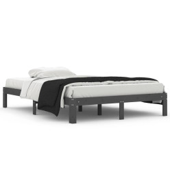 Cadre de lit Gris Bois de pin massif 140x200 cm