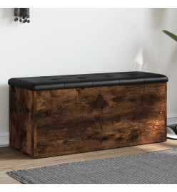 Banc de rangement chêne fumé 102x42x45 cm bois d'ingénierie