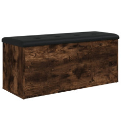 Banc de rangement chêne fumé 102x42x45 cm bois d'ingénierie