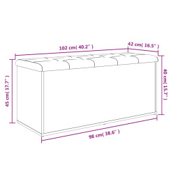 Banc de rangement blanc 102x42x45 cm bois d'ingénierie