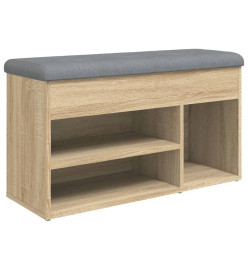 Banc à chaussures chêne sonoma 82x32x45,5 cm bois d'ingénierie