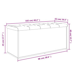 Banc de rangement chêne sonoma 102x42x45 cm bois d'ingénierie