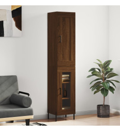 Buffet haut Chêne marron 34,5x34x180 cm Bois d'ingénierie