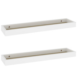 Étagères murales Loggia 2 pcs Chêne et blanc 60x15x4 cm MDF