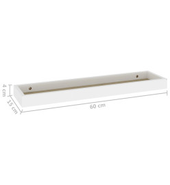 Étagères murales Loggia 2 pcs Chêne et blanc 60x15x4 cm MDF