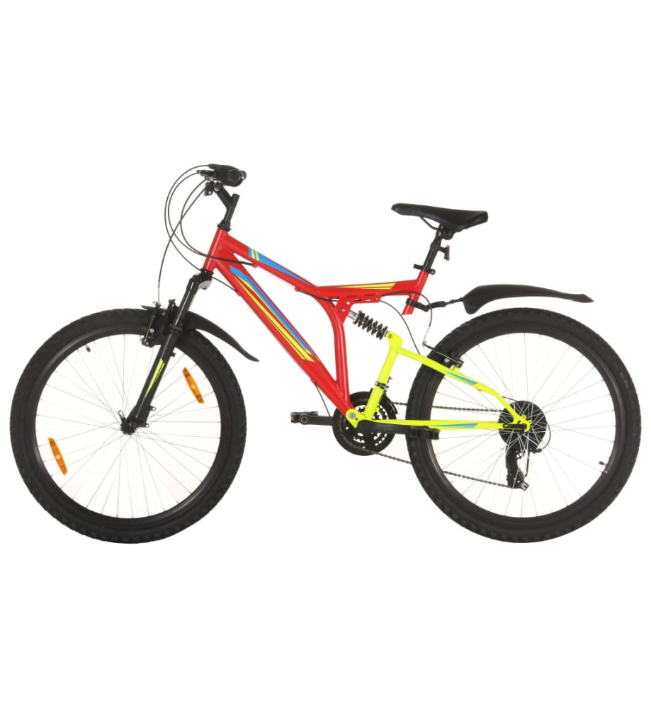 Vélo de montagne 21 vitesses Roue de 26 pouces 49 cm Rouge