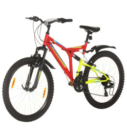 Vélo de montagne 21 vitesses Roue de 26 pouces 49 cm Rouge