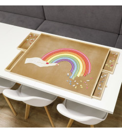 HI Table de puzzle avec 4 tiroirs 90x 67x4,5 cm Bois