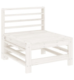 Salon de jardin 4 pcs blanc bois de pin massif