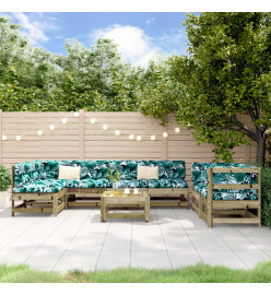 Salon de jardin 8 pcs bois de pin imprégné