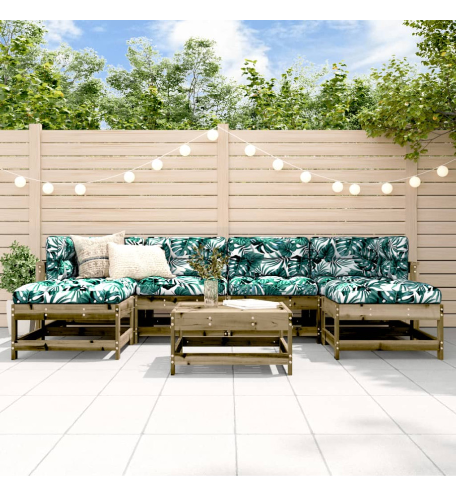 Salon de jardin 7 pcs bois de pin imprégné Salon de jardin 7 pcs bois de pin imprégné