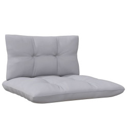 Salon de jardin 6 pcs avec coussins gris Bois de pin