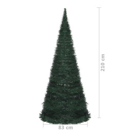 Sapin de Noël artificiel pré-éclairé avec guirlandes vert 210cm