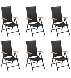 Ensemble de salle à manger de jardin 7 pcs Noir et marron