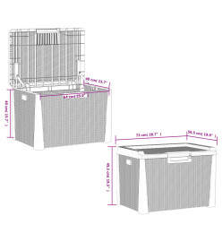 Boîte de rangement de jardin anthracite 125 L PP