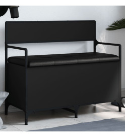 Banc de rangement noir 85,5x42x73,5 cm bois d'ingénierie