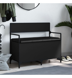 Banc de rangement noir 85,5x42x73,5 cm bois d'ingénierie