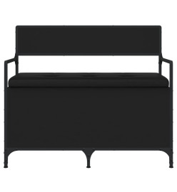 Banc de rangement noir 85,5x42x73,5 cm bois d'ingénierie