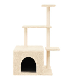 Arbre à chat avec griffoirs en sisal crème 110 cm