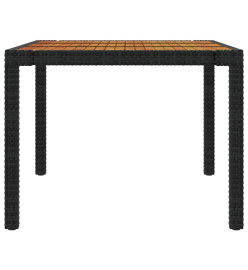 Mobilier à dîner de jardin 9pcs et coussins Résine tressée Noir