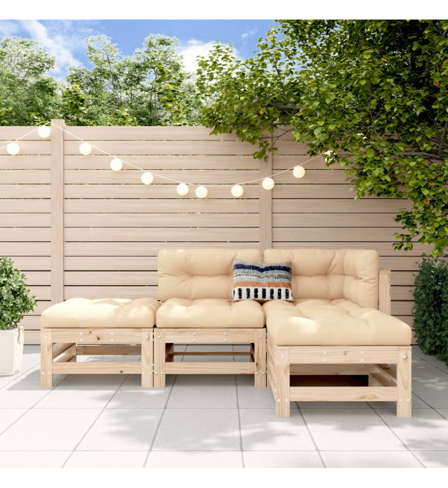 Salon de jardin 4 pcs bois massif de pin Salon de jardin 4 pcs bois massif de pin