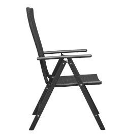 Ensemble de salle à manger de jardin 7 pcs Noir