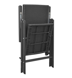 Ensemble de salle à manger de jardin 7 pcs Noir