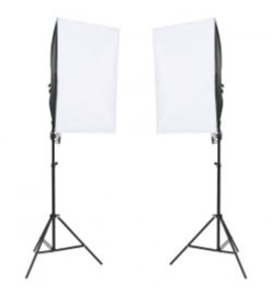 Kit de studio photo avec éclairage toile de fond et réflecteur