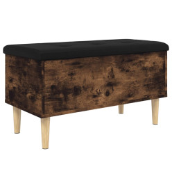 Banc de rangement chêne fumé 82x42x46 cm bois d'ingénierie