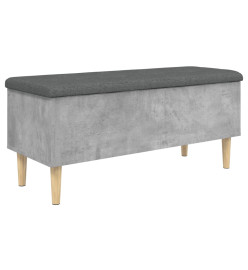 Banc de rangement gris béton 102x42x46 cm bois d'ingénierie