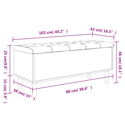 Banc de rangement gris béton 102x42x46 cm bois d'ingénierie