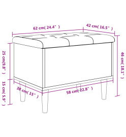 Banc de rangement chêne sonoma 62x42x46 cm bois d'ingénierie