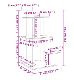 Arbres à chat avec plates-formes crème 98,5 cm