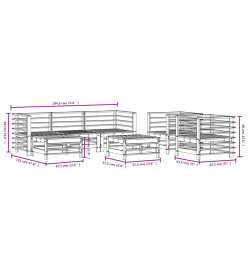 Salon de jardin 7 pcs Bois de pin massif