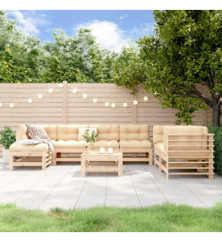 Salon de jardin 8 pcs Bois de pin massif