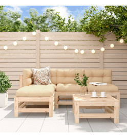 Salon de jardin 5 pcs bois massif de pin