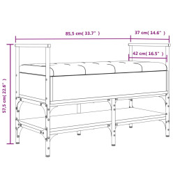 Banc à chaussures sonoma gris 85,5x42x57,5 cm bois d'ingénierie