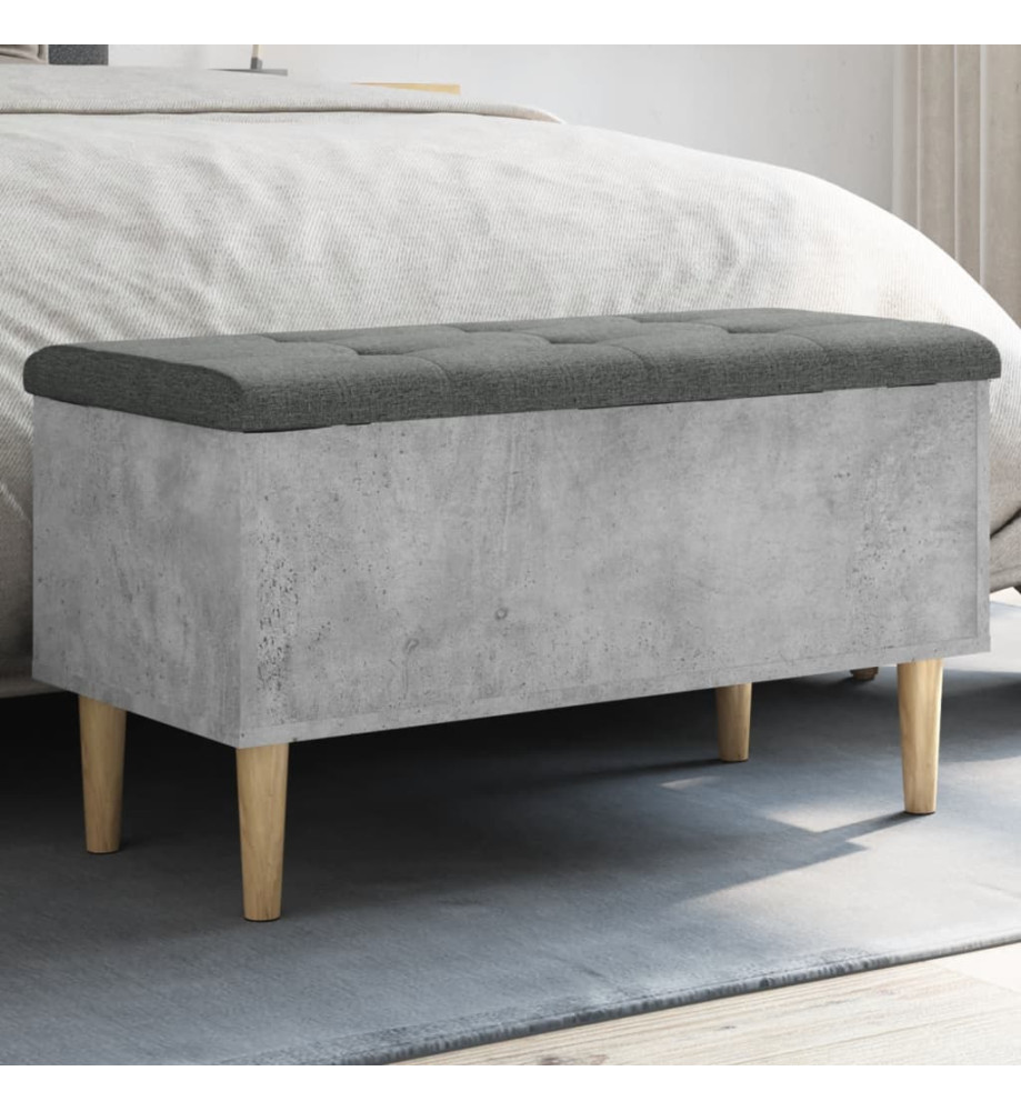 Banc de rangement gris béton 82x42x46 cm bois d'ingénierie