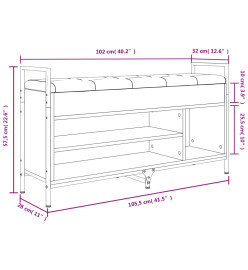 Banc à chaussures chêne sonoma 105,5x32x57,5 cm bois ingénierie