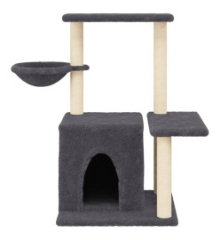 Arbre à chat avec griffoirs en sisal Gris foncé 83 cm