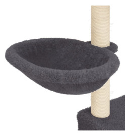 Arbre à chat avec griffoirs en sisal Gris foncé 83 cm