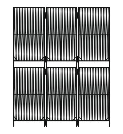 Cloison de séparation 3 panneaux noir résine tressée