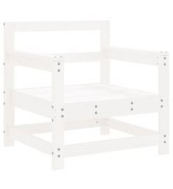 Salon de jardin 7 pcs Blanc Bois de pin massif