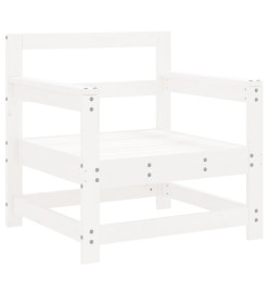 Salon de jardin 7 pcs Blanc Bois de pin massif