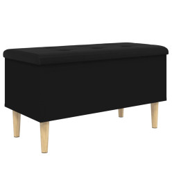 Banc de rangement noir 82x42x46 cm bois d'ingénierie