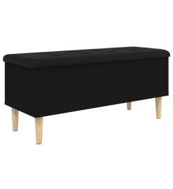 Banc de rangement noir 102x42x46 cm bois d'ingénierie