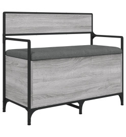 Banc de rangement sonoma gris 85,5x42x73,5 cm bois d'ingénierie