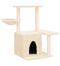 Arbre à chat avec griffoirs en sisal Crème 83 cm